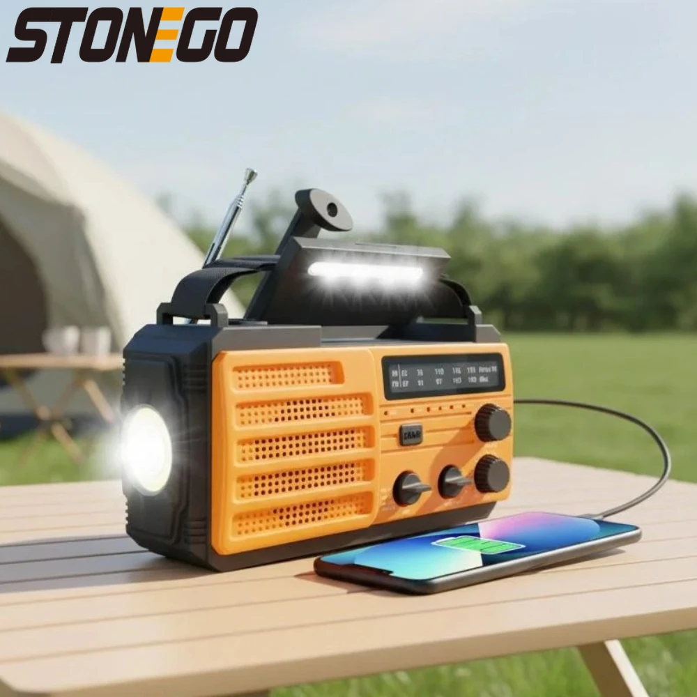 emergency-hand-crank-rechargeable-flashlight-radio-solar-led-reading-light-multifunctional-survival-tool