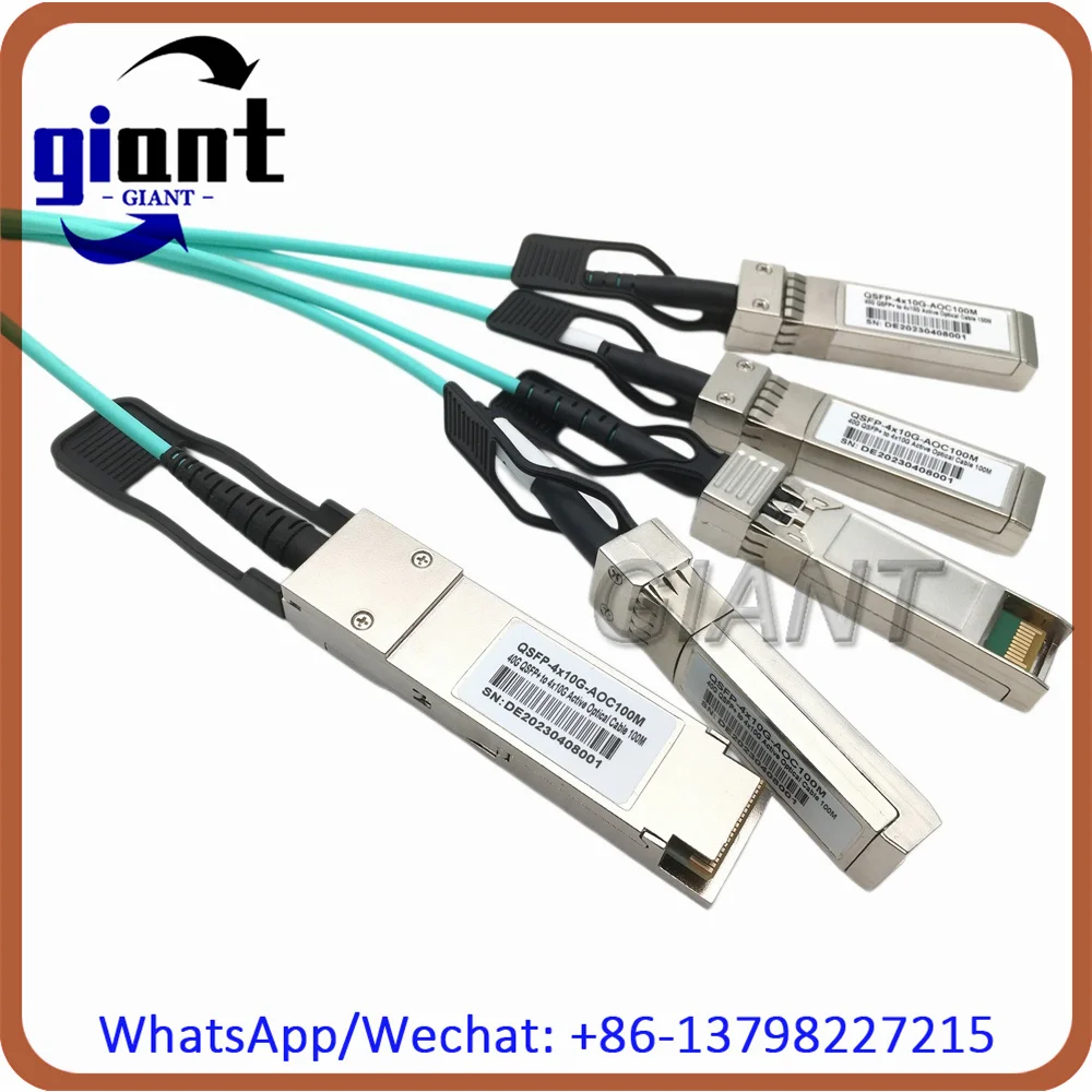 40G QSFP to 4xSFP+ AOC Cable,40Gbps to 4*SFP Aqua OM3 100M Active Optical QSFP-4X10G-AOC 100M Cable Compatible For Cisco
