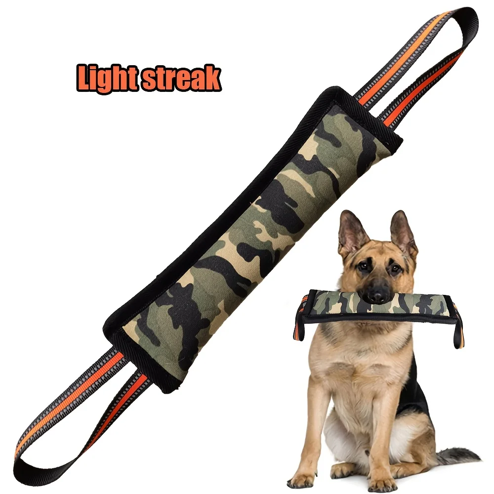 Flax Molar Dog Bite Stick, Interactive Wear-resistant Training Bite Stick, Durable Double Handles Dog Training Toy & Pull Rope