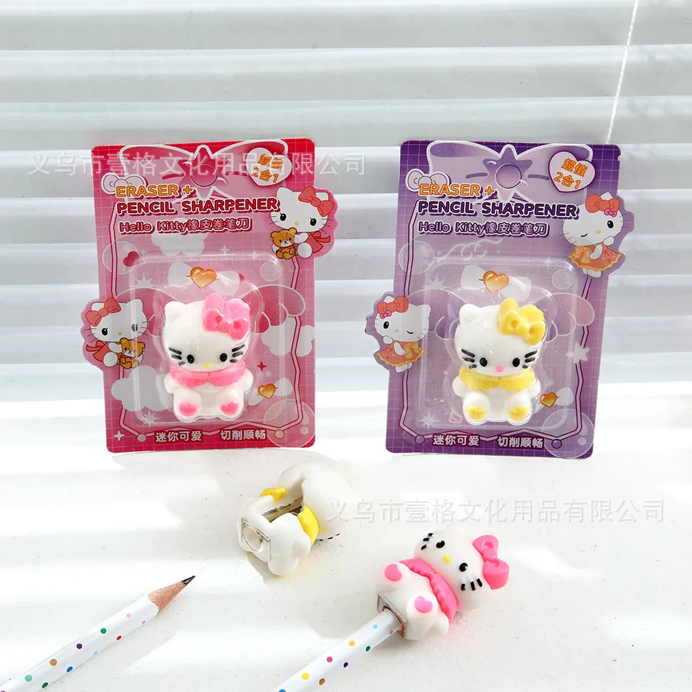 

Hello Kitty Pencil Sharpener Mini Cartoon Pencil Machine Student Stationery School Office Supplies Kid Prize Gift