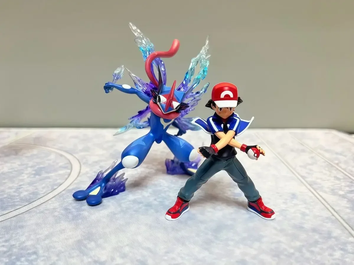 Figurine Pokemon Greninja de combat Ash Ketchum Greninja, 9cm, Collection d'anime en Pvc, modèle d'ornement de bureau, poupée, jouet cadeaux