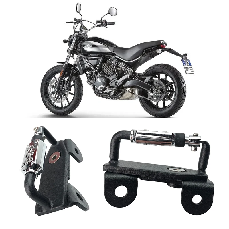 For Ducati Scrambler 800 Scrambler 400 Motorcycle Helmet Lock Password Mount Hook Side Anti-theft Security