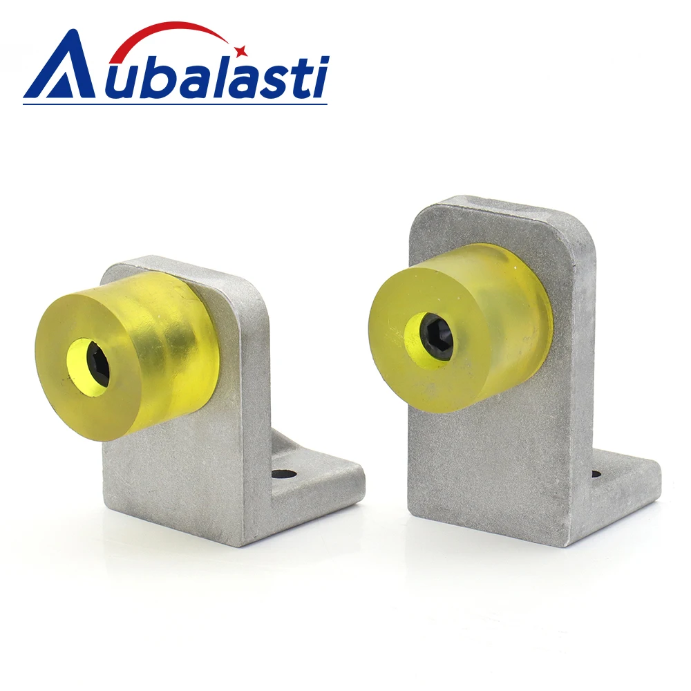 Aubalasti 2Pcs Cast Aluminum Limit Block Bumper Stop Impact Rubber Pad Engraving Machine Limit Pile For CNC Milling Machine