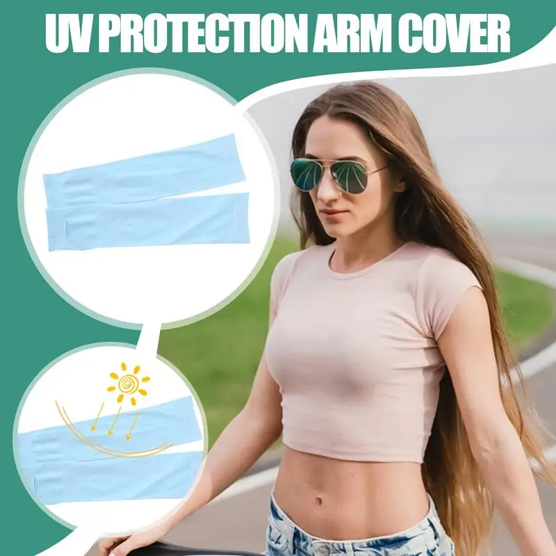 Penutup Lengan Pendingin Uniseks Olahraga Lari Perlindungan UV Matahari Luar Ruangan Pria Memancing Bersepeda Lengan Lengan Sutra Es Sejuk