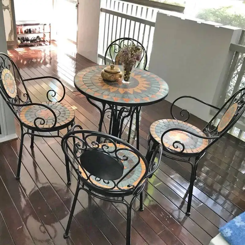 

Lounge Sectional Garden Furniture Set Modern Natural Metal Balcony Garden Furniture Set Nordic Design Meble Ogrodowe Decoration