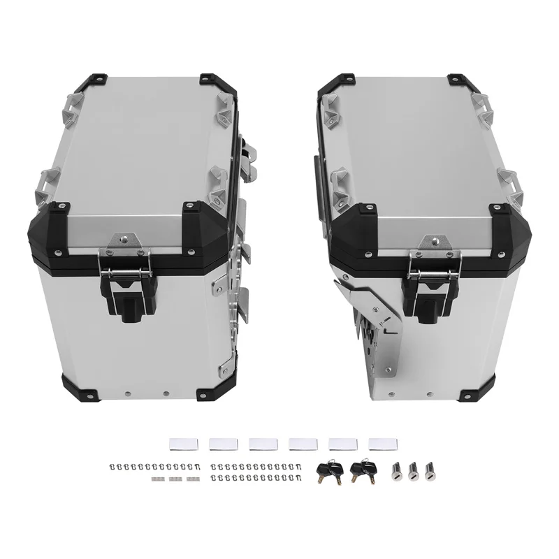 48L Aluminum Motorcycle Side Panniers Saddlebags Luggage Case Fit For BMW R1200GS 2013‑2018