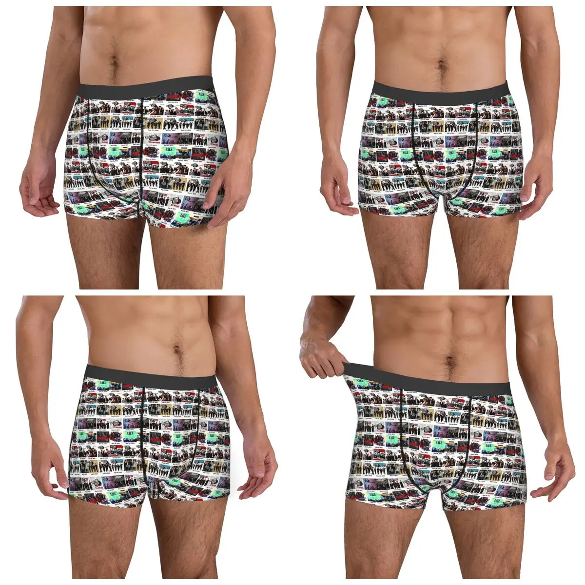 Boxer Underpants Shorts Big Time Rush Band Famous Pictures Logo Panties Men Soft Underwear for Homme Man Boyfriend Gift