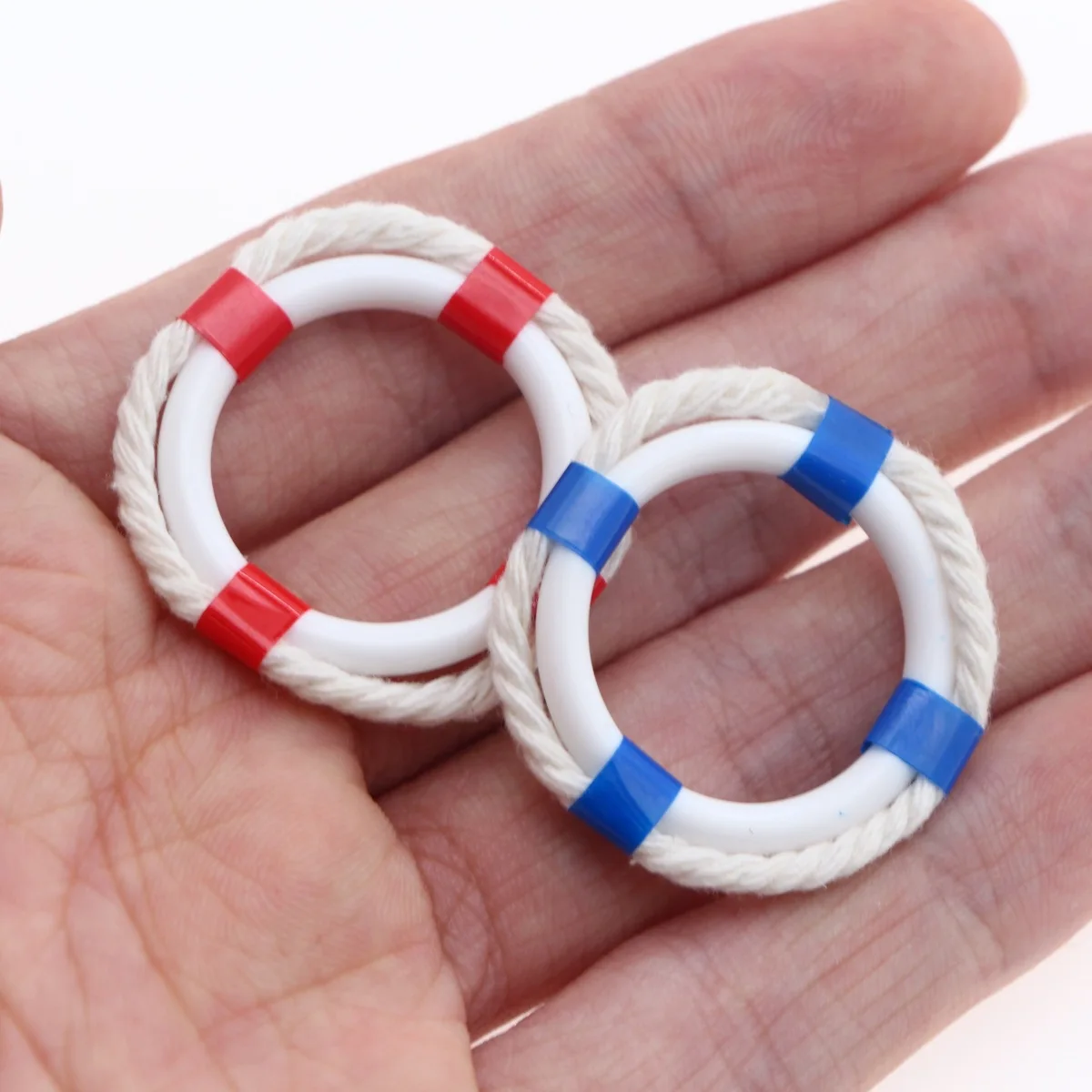 5pcs Mini Swimming Ring Lifebuoy Model Mediterranean Beach Scene Miniature Landscape Decoration Pool Float Accessory Craft