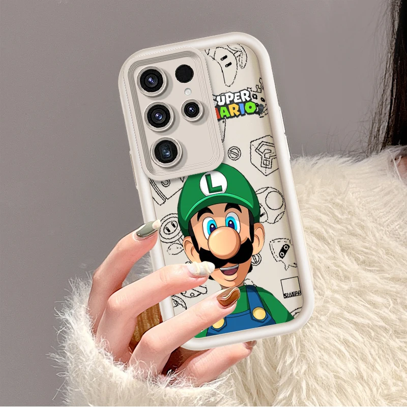 Anime Super M-Mario Cartoon For Samsung Note 20 S24 S23 S22 S21 S20 Ultra Plus FE A25 A23 A22 A15 A31 5G Eye Ladder Soft