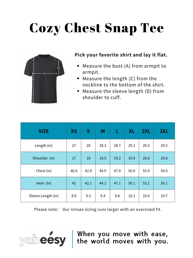 Kaos Lengan Pendek Pasca Operasi Uniseks dengan Kancing Jepret Depan, Kain Antimikroba Lembut untuk Pemulihan Bahu & Dada