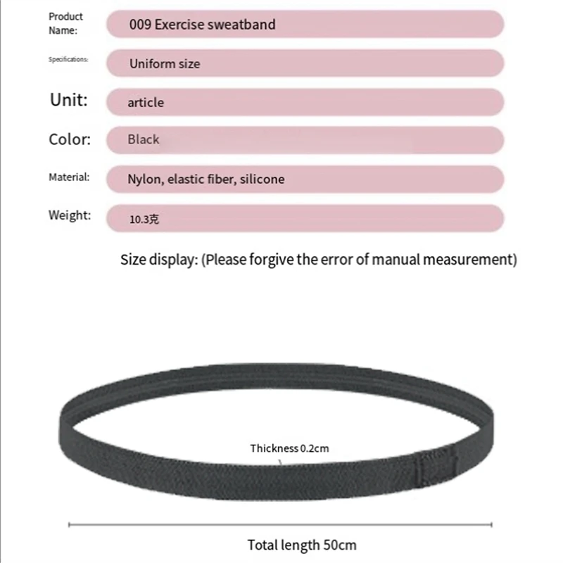 10 buah sabuk anti keringat olahraga anti-selip sabuk rambut tetap silikon elastisitas tinggi ramah kulit