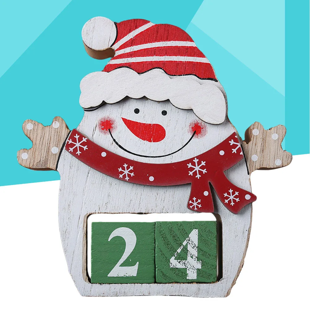 

Wooden Perpetual Desk Calendar Rustic Classic Style Rotating Blocks Vintage Christmas Calendar Decor Home Office Gift