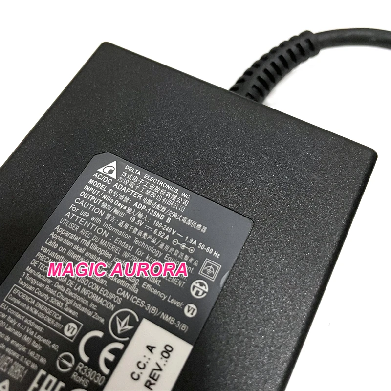 Imagem -03 - Carregador Portátil Original para Delta Adaptador de Alimentação Adp135nb b 19.5v 6.92a 135w Acer Nitro An51554 Series N18c3 Pa-113126