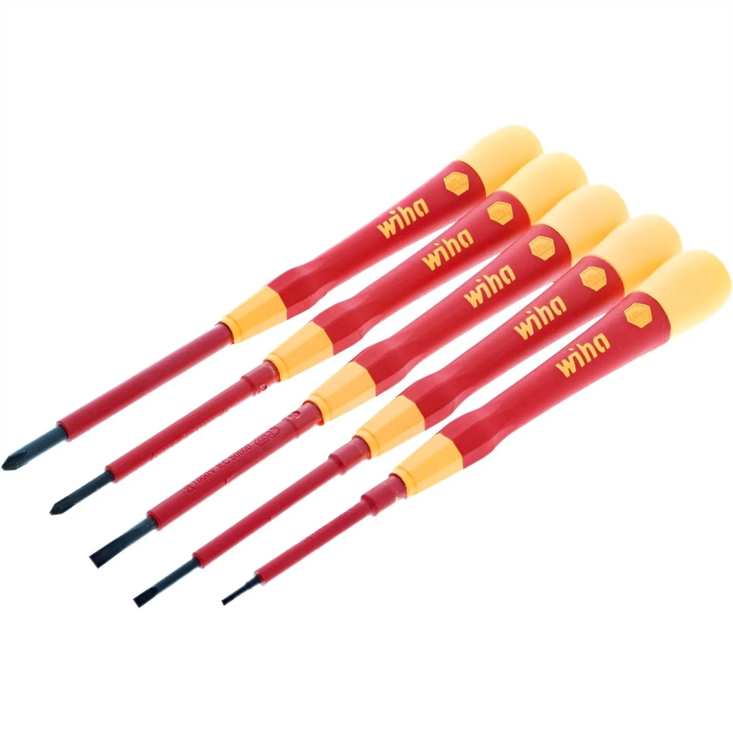

Insulated Precision Screwdriver Set, 5-Piece Slotted & Phillips, 1000V VDE Rated, Black Oxide