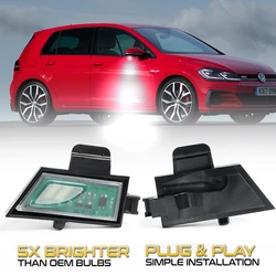 2 pçs nenhum erro carro led lado sob espelho lâmpadas poça luz para volkswagen vw golf 7 mk7 variante gti r20 sportvan touran mk3 t5