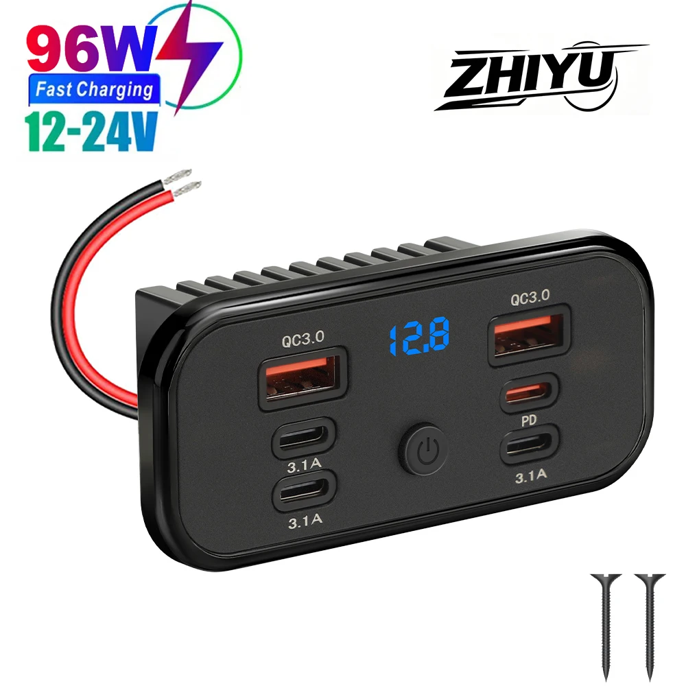carregador-rapido-zhiyu-96w-qc30-pd-tipo-c-usb-30-com-interruptor-de-voltagem-painel-de-energia-de-4-6-portas-para-Onibus-atv-caminhao-e-nautica