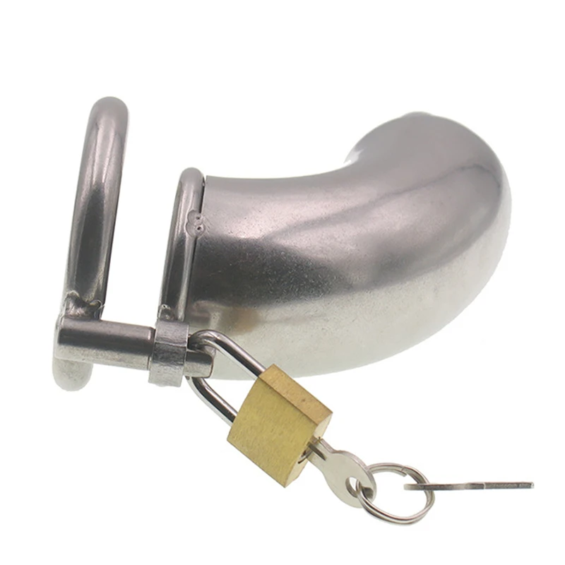 Curving Stainless Steel Male Chastity Device With Catheter,Metal Cock Cage,Penis Rings,Penis Sleeve,BDMS Sex Toys For Man Gay