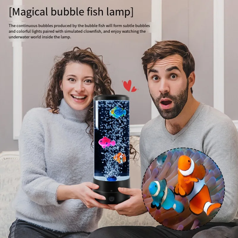 LED Fish Lamp Ambient Night Light Remote Control Color Changing Decorative Lights Aquarium Birthday Gift For Children bulb light