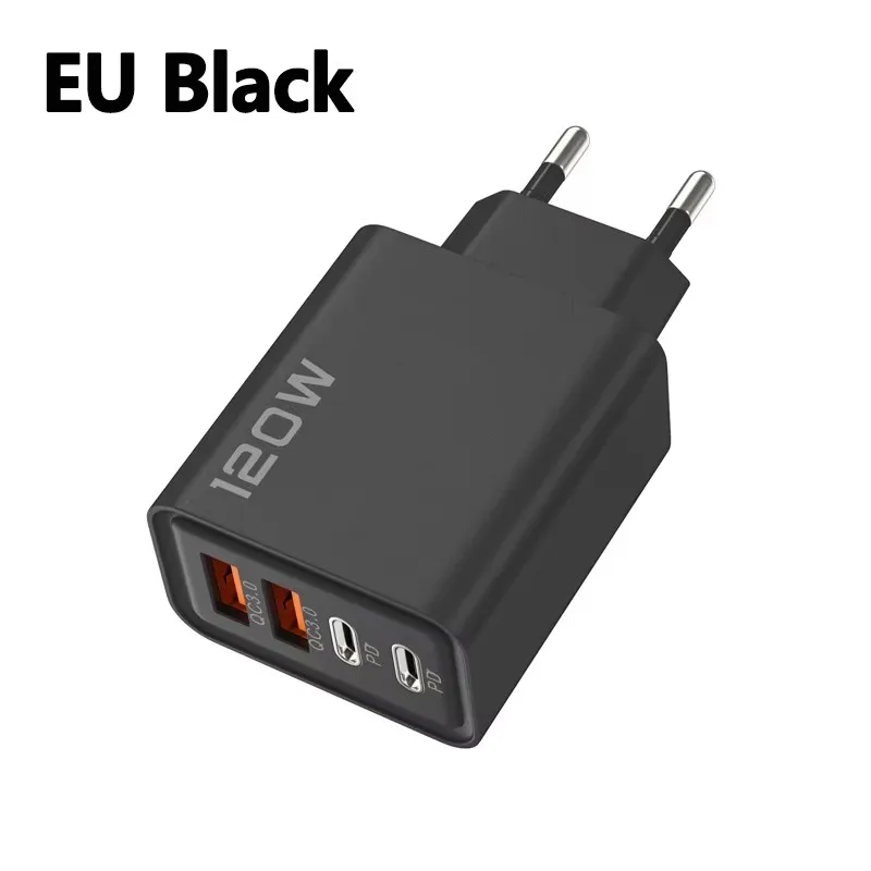 4-Port 120W Ladegerät USB C PD Quick Charge 3.0 Typ C USB Telefonladegeräte Schnellladegerät für iPhone Samsung Xiaomi Huawei