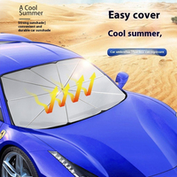 Car Sunshade Umbrella Retractable Sunscreen Heat Insulation Car Accessories Baffle Convenient Storage Front Windshield Parasol