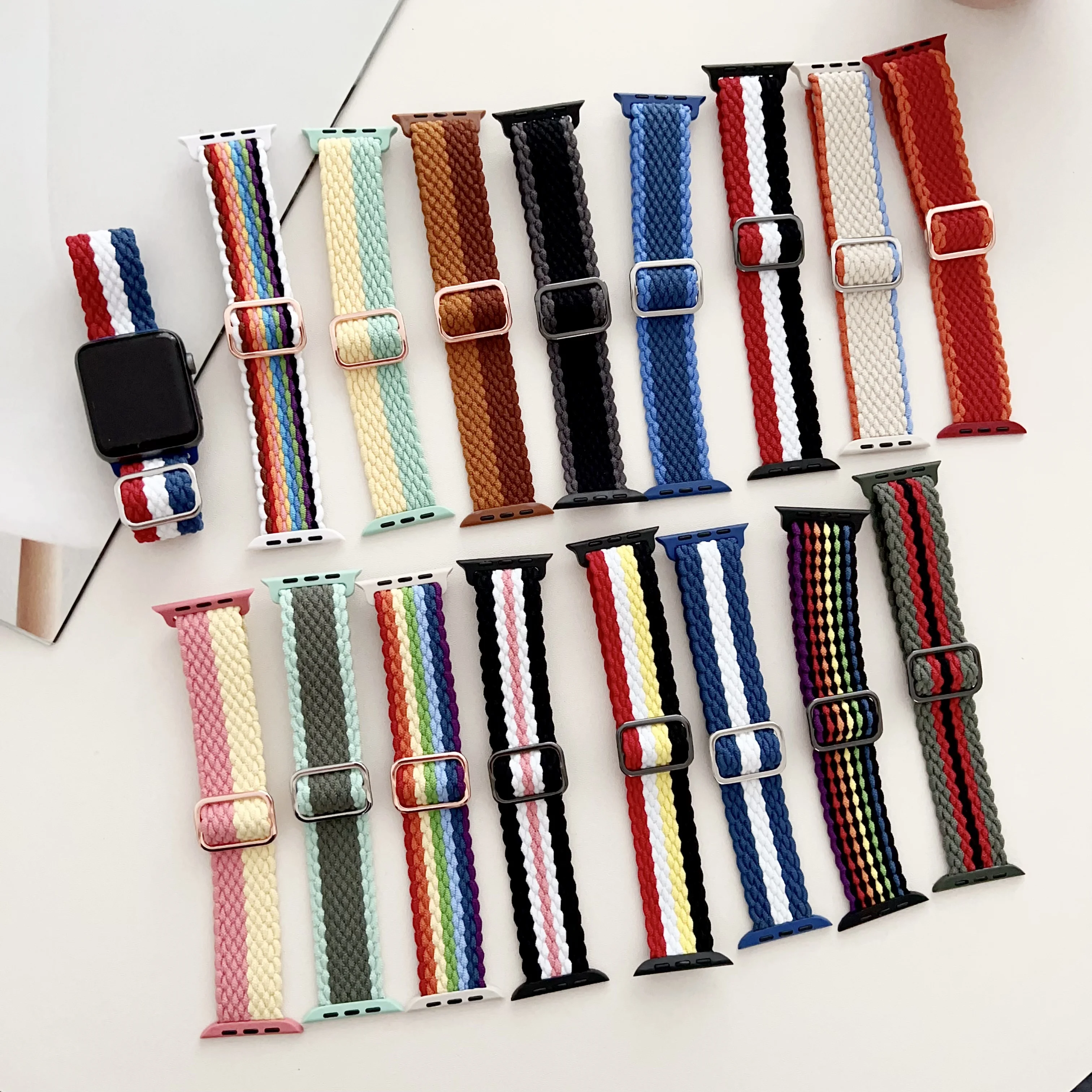 Suitable for Apple Watch S9/S8 and iWatch 7/6/5/se/4/3/2/1 wave patterned nylon strap