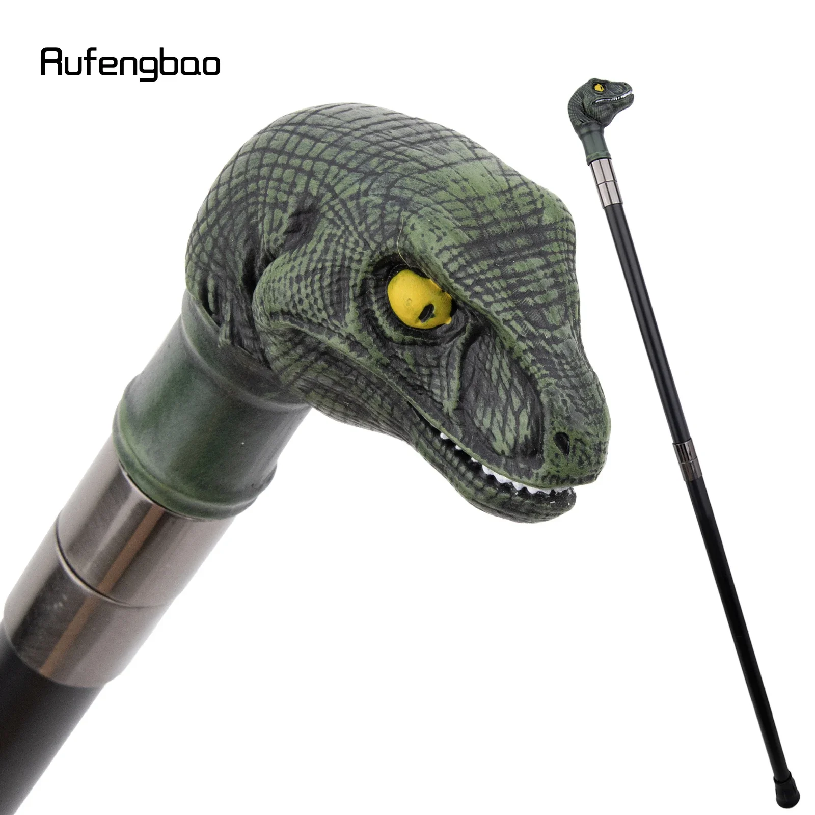 الأخضر الراتنج ديناصور عصا للمشي موضة الزخرفية الصلب عصا شهم أنيقة تأثيري قصب مقبض كروسيير 94 سنتيمتر