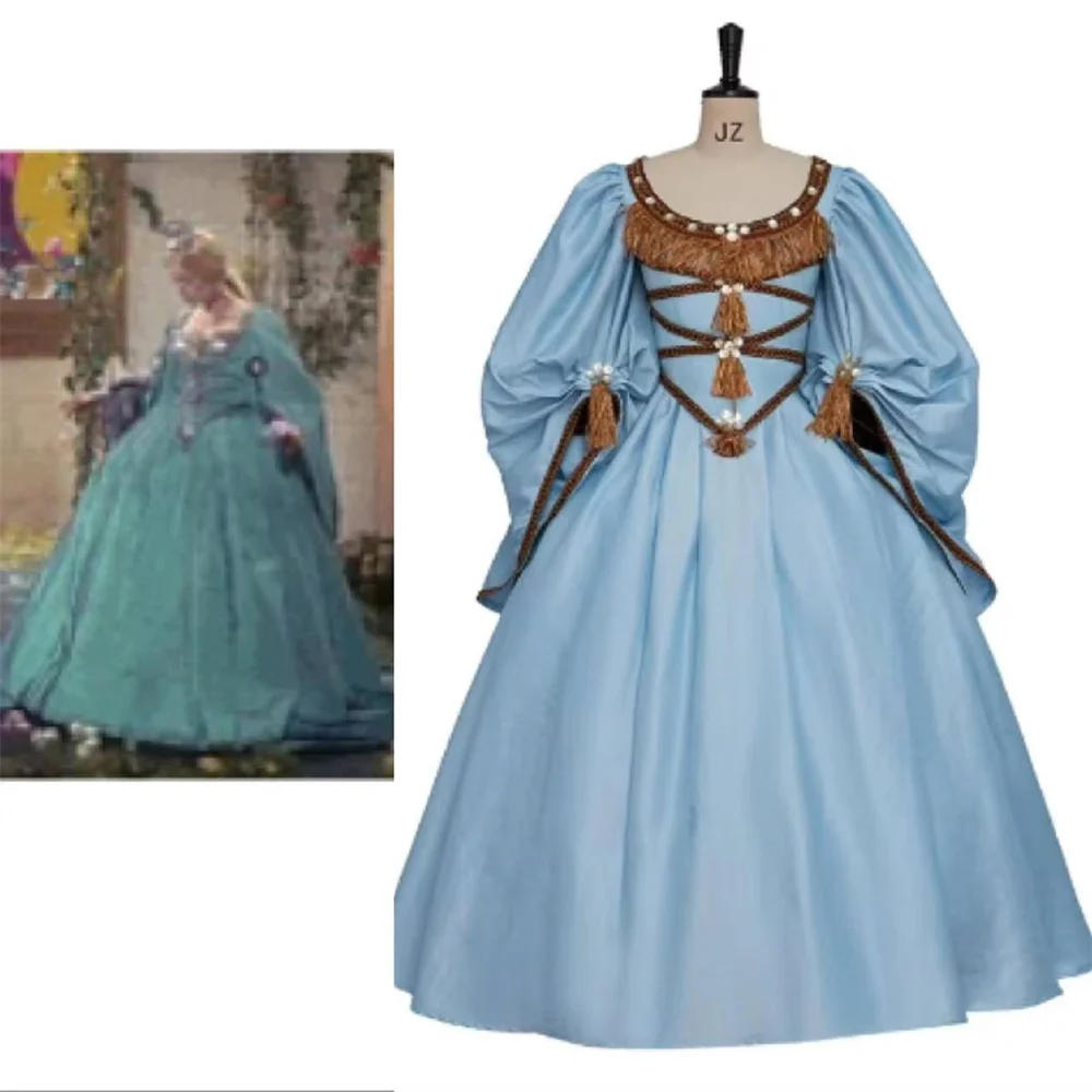 Movie Peau D'ane Princess Cosplay Costume Donkey Skin Blue Royal Rococo Baroque Party Ball Gown Custom Made