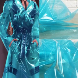Baby Blue Liquid Membrane Transparent TPU Fabric Waterproof Bag Raincoat Fashion Designer for Sewing Material Wholesale Cloth