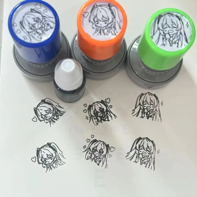 Hatsunes Mikus Multiple Expressions Character Stamp, Cute Funny Anime Fan Merch Stamp for Students DIY Decoration Gi