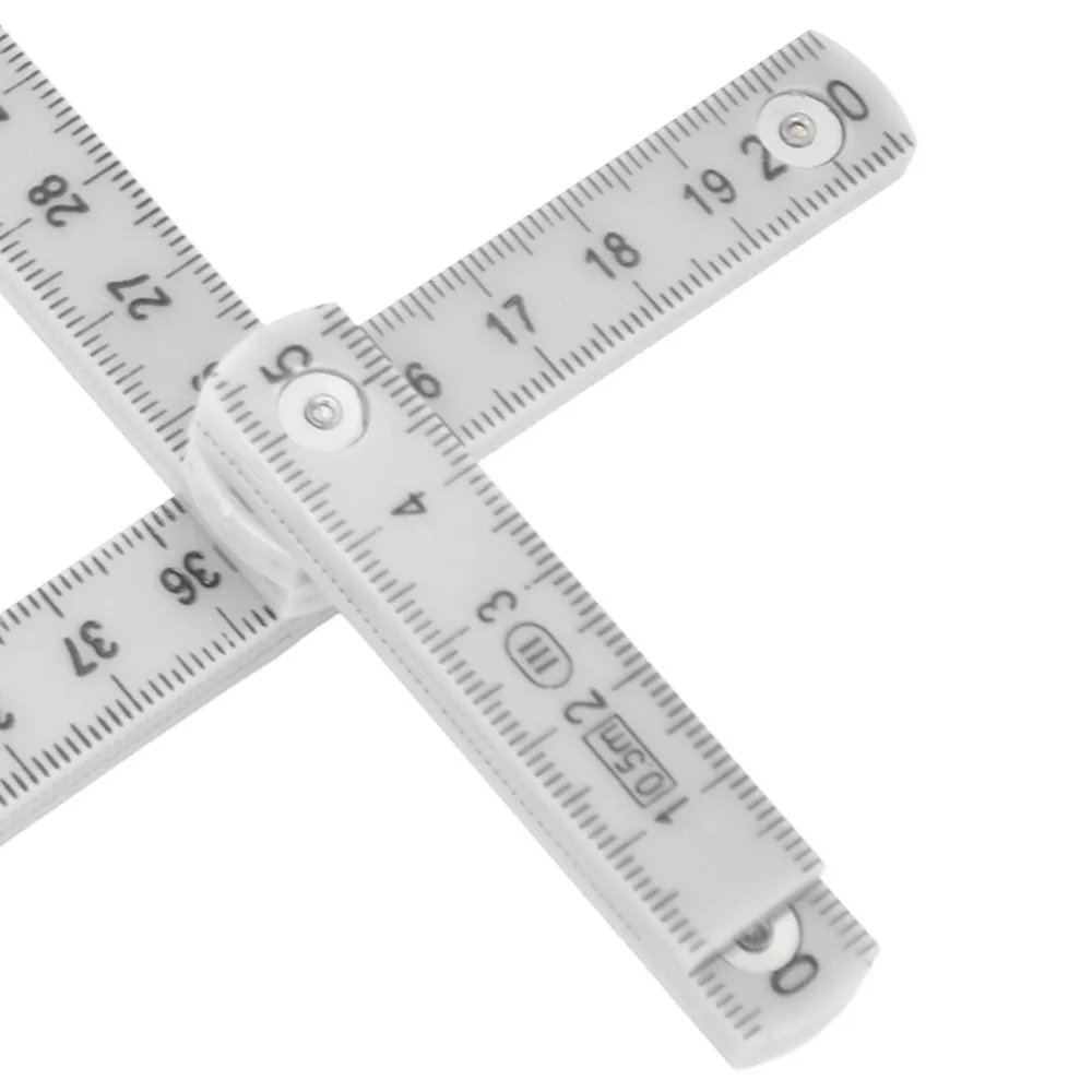 

4PCS ABS Folding Ruler White/Red/Green Mini Foldable Ruler Portable Double Sided Inch Metric Measuring Tool Carpentry Work