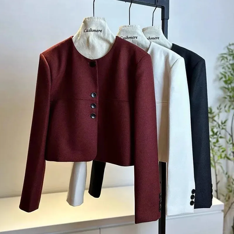 2025 New Autumn Winter Woole Coat Beautiful Woolen Blended Coat Women Small Fragrant Style Short Coat Top