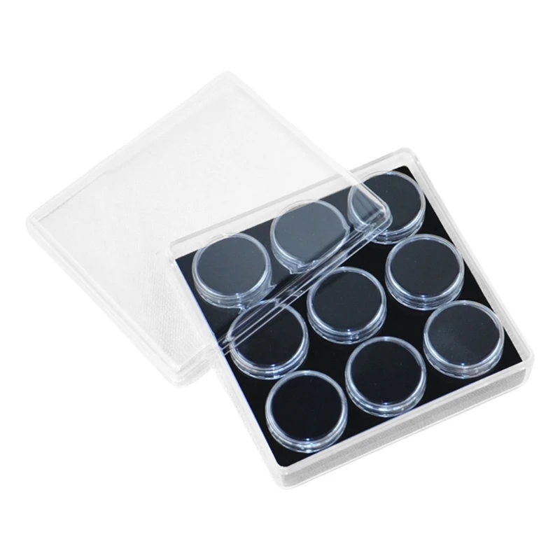 

G7NC High Transparency Acrylic Gemstones Storage Container with Rotating Lid and 9 Compartment for Jewelry Enthusiasts