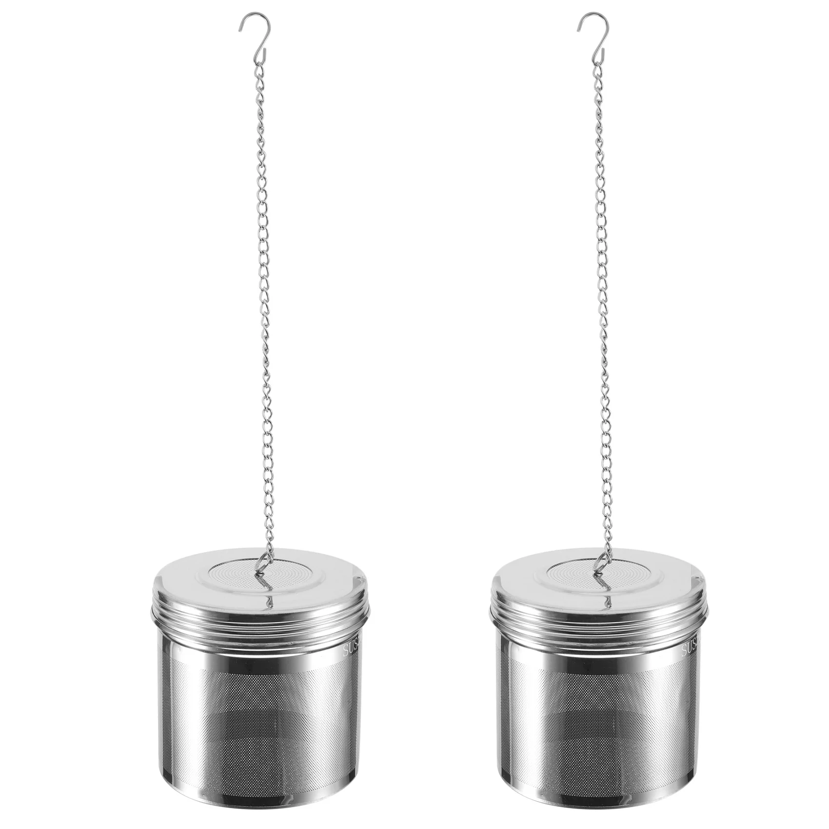 

A15F-2 Pack Large Tea Ball Infuser For Loose Leaf Tea & Spice Infuser For Cooking, Threaded Lid, Extra Fine Mesh Tea Strainer