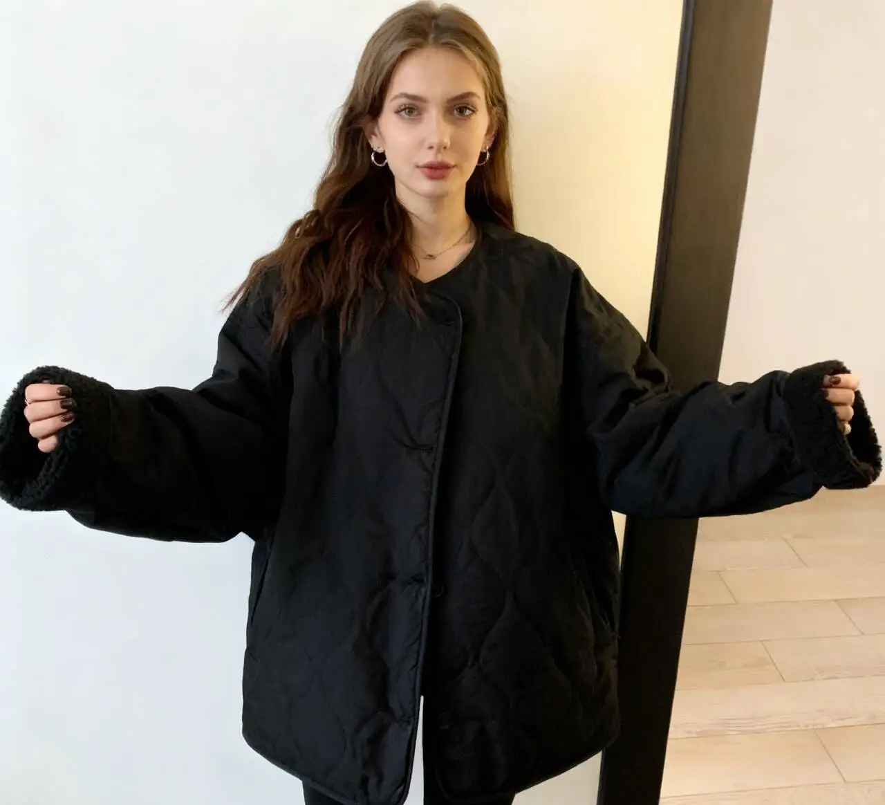 

Parkas Womens Longues Autumn Velvet Flock Embroidered Puff-Feel Softshell Downfilled Smoothing High-Low Slant Hem Cute Lovely OL