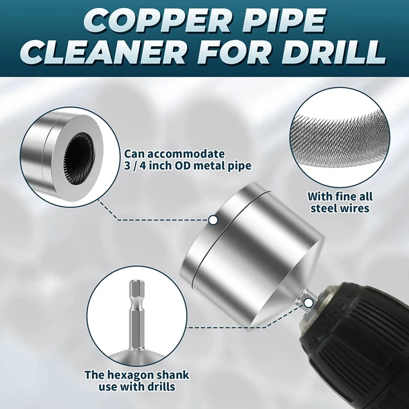 MAKE-15/22MM 銅パイプクリーニングブラシ電気ドリルユニバーサル錆除去ワイヤーブラシ研磨ツール 2 個