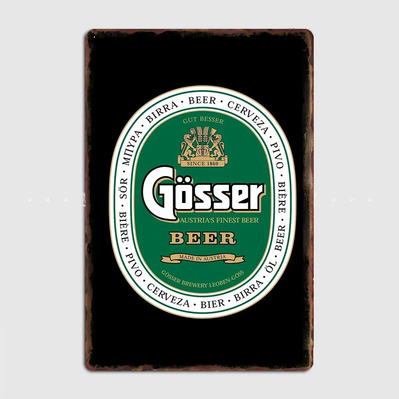 Gosser brewing Beer Retro Poster Metal Sign Canteen Custom Bar Staircase Bedroom Decor Posters Home Wall Decor Room Decoration