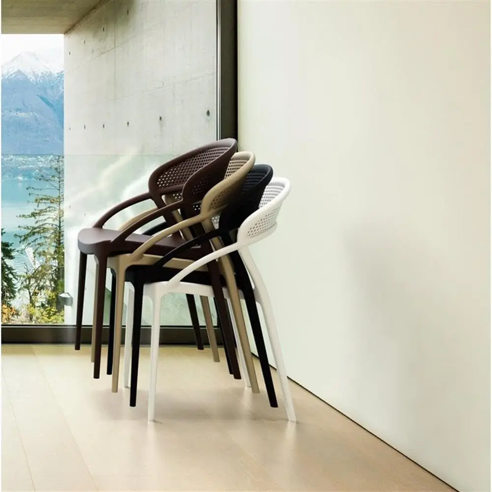 

Sunset Patio Dining Chair in White Set of 2
