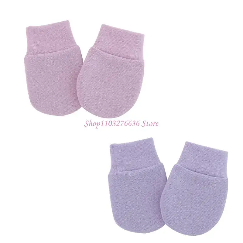 

R6FD Baby Anti Scratching Soft Cotton Gloves No Scratch Hand Socks Newborn Supplies