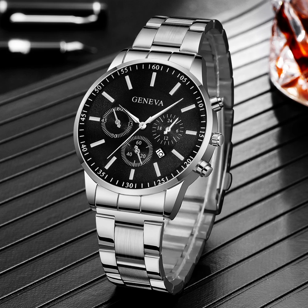 3-piece men's popular watch set, quartz watch combination, latest model, the choice of fashion enthusiasts