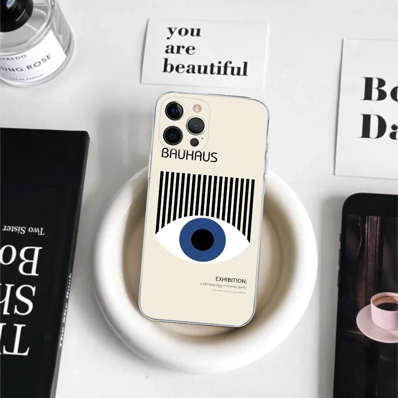 Geometric Bauhaus Art Phone Case For iPhone 16 15 14 13 12 11 Pro Max Mini X XS SE 7 8 Plus 16E Shockproof Non-Slip Cover Fundas