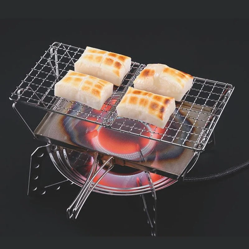 Rejilla para tostadas, parrilla para tostadas, pastel de arroz horneado en casa, pescado a la parrilla, parrilla plegable para acampar al aire libre, rejilla de red, 1 ud.