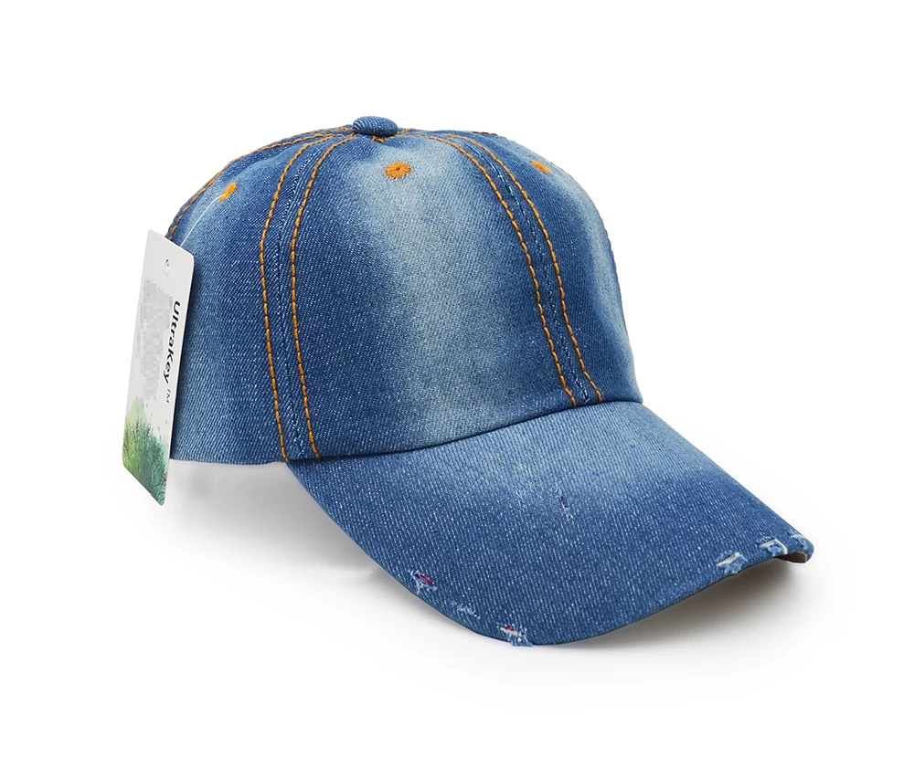 New Unisex Vintage Distressed Flat Cap Denim Hat Baseball Jean Hat Cap