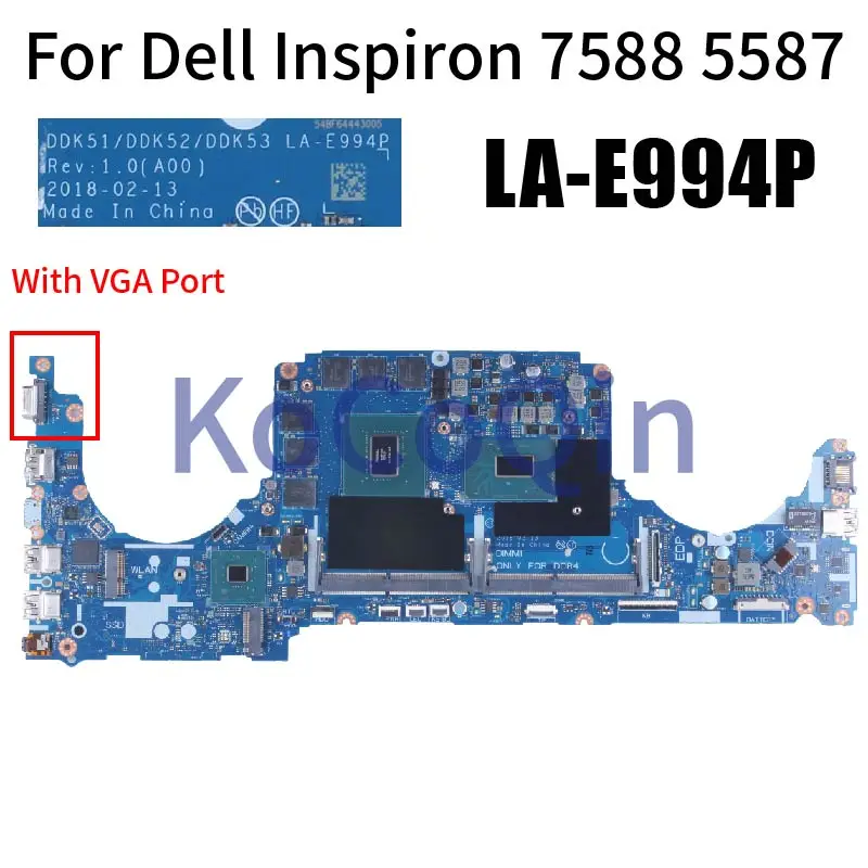 Imagem -06 - para Dell Inspiron 7588 7580 7577 7570 Notebook Mainboard La-e992p La-e993p La-e994p Laptop Motherboard Vga g5 5587 g7 La-e991p