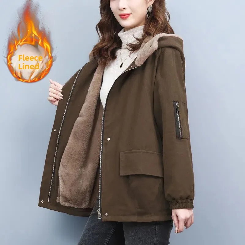 

Women's Parka Coat Cotton Padded Jaet 2026 New Sle Mid-aged Mom Winter Outerwear Slimming Effect Comfortable Fit Long Sve
