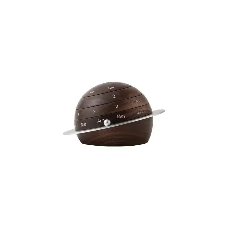 Designer Creative Planet Desk Calendar Wooden Perpetual Calendar Black Walnut Creative Ornament Gifts Gifts Can be Engraved