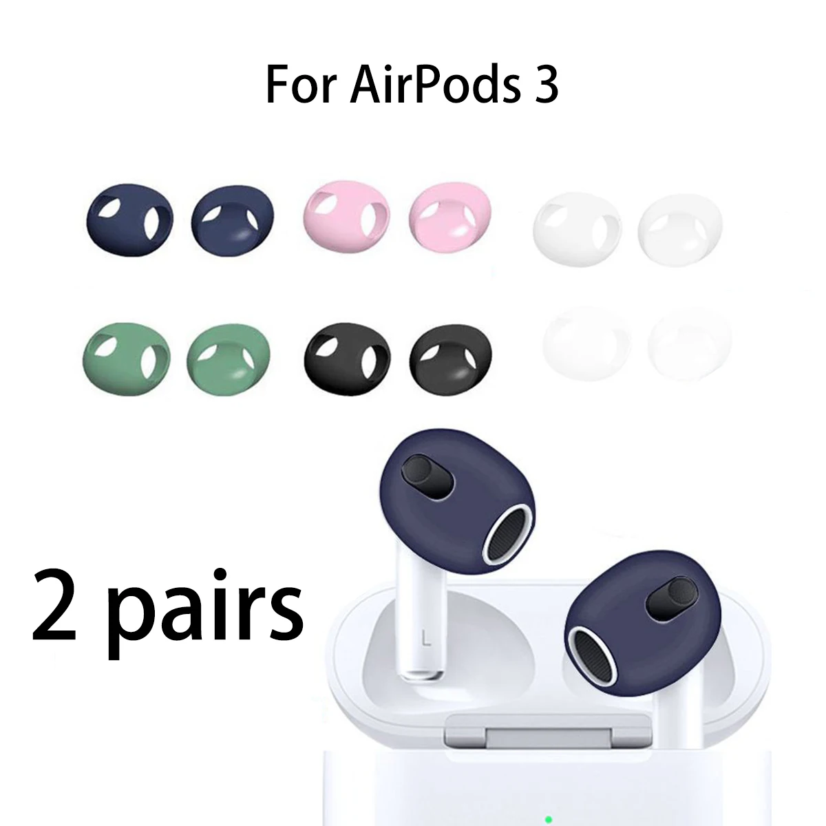 4-Piece Set of Ultra-Thin 3-Piece Earphone Protective Covers, Soft Silicone Earbud Covers, Replacement Accessories
