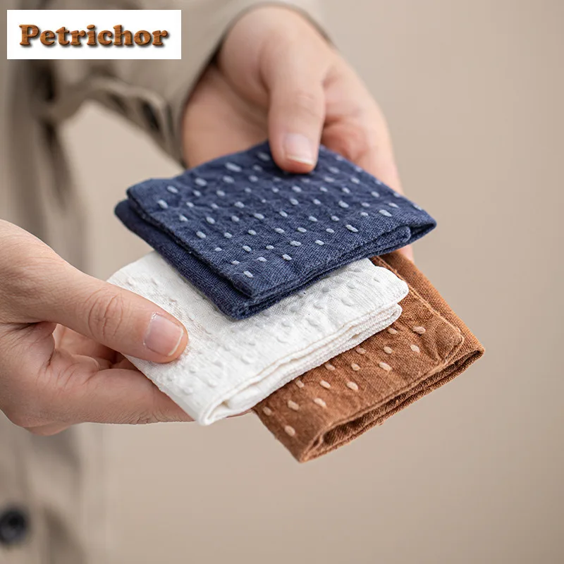 Hand Sewn Three Fold Woven Tea Towel Elegant Heat Insulated Pad Tea Cup Pad Tea Napkins Tea Cloth Cafes Accessories Craft Gift