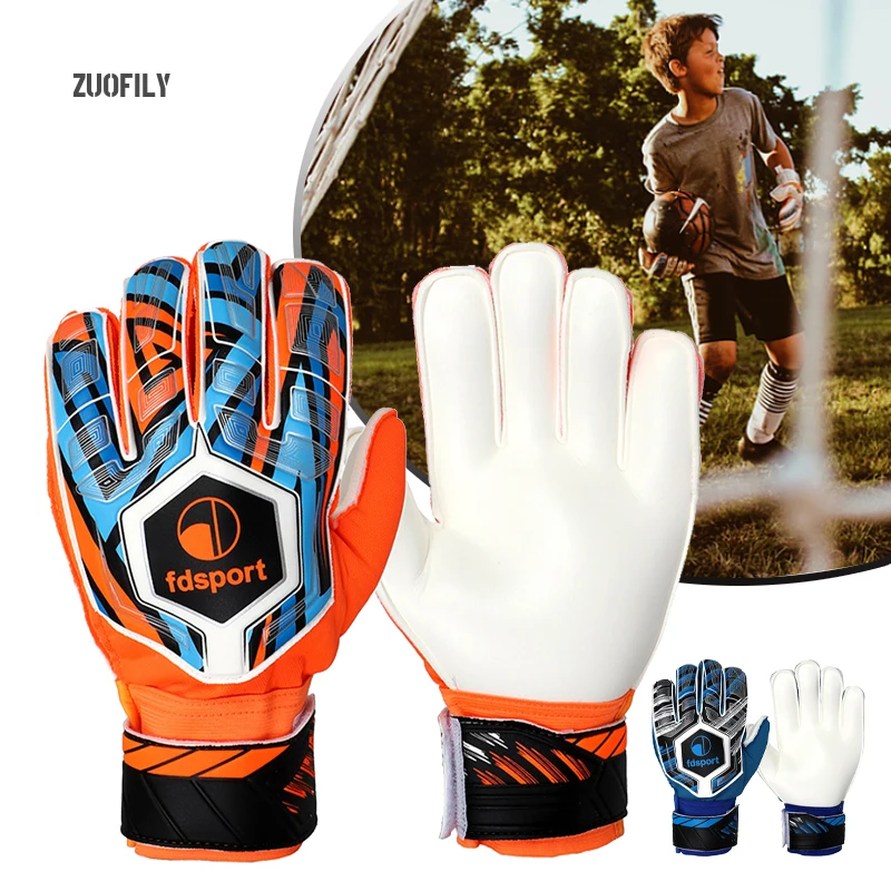 Childs Professional Goalkeeper Gloves Kids Football Latex Thickened Protection Goalkeeper Gloves Soccer Goalie Non-slip Gloves