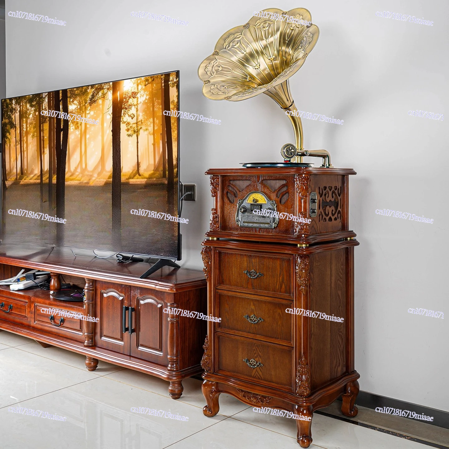Phonograph Retro Living Room American European Chinese Vinyl Record Player Old-fashioned Antique Karaoke Record Player