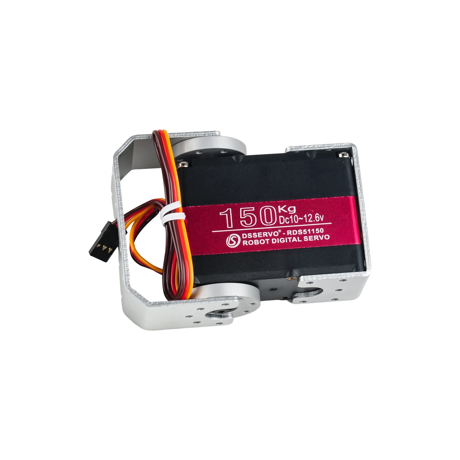 Dsservo 150KG 12V RDS51150 Double-Shaft Digital Metal Robotic Servo with U Mounting Bracket IP66 Waterproof 180 / 270 Degree